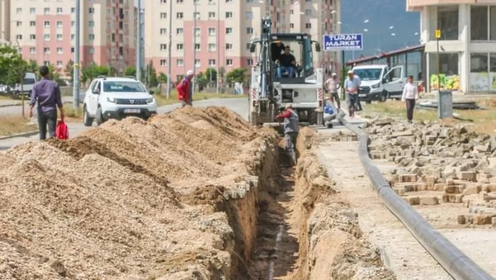 Bitlis Son Dakika Beş Minare Mahallesi TOKİ 4. Mevkiinde İçme Suyu Çalışmaları